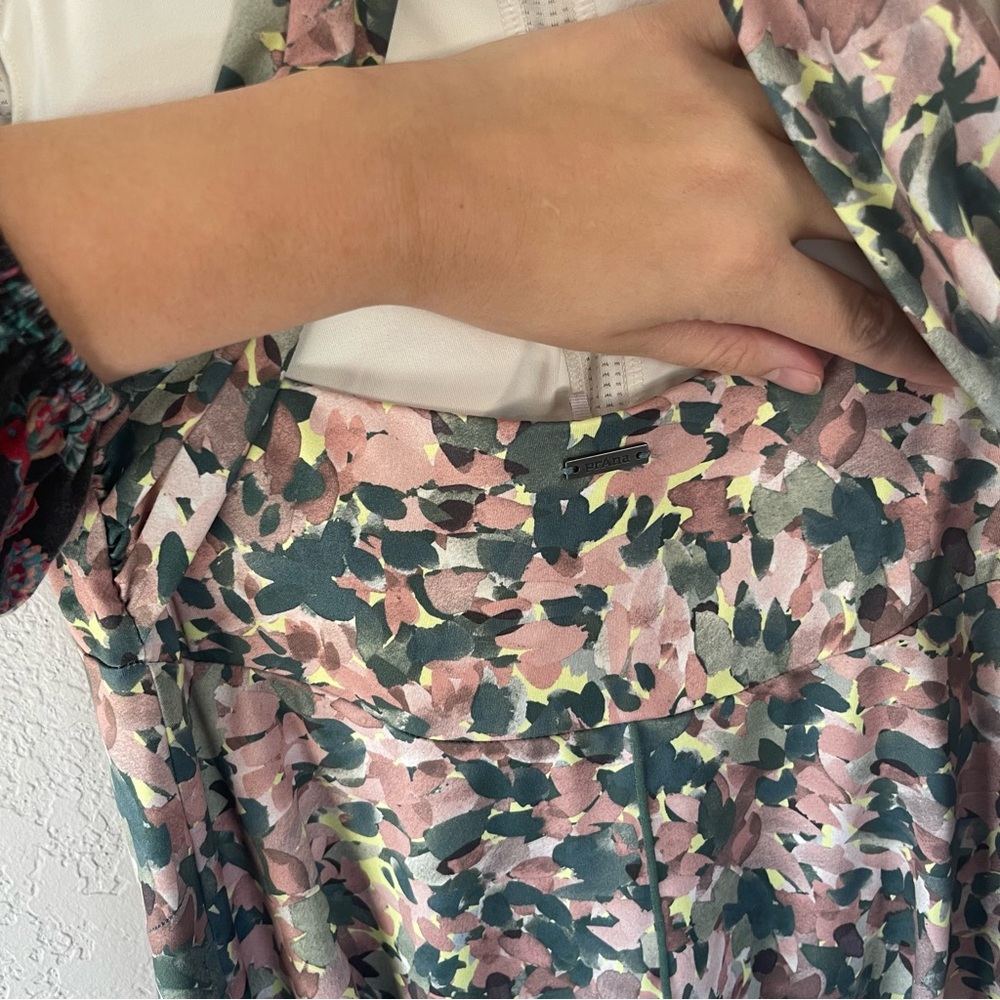 Prana Jewel Lake Summer Athletic Dress White Garden Green Floral Size M - Picture 5 of 10